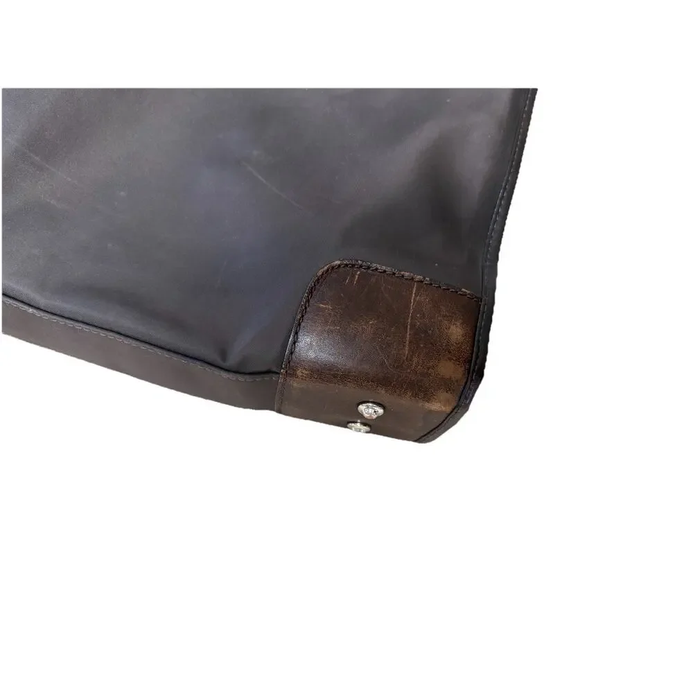 Paul Smith Brown Messenger Bag Briefcase Nylon & Leather Travel Carry On